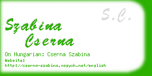 szabina cserna business card